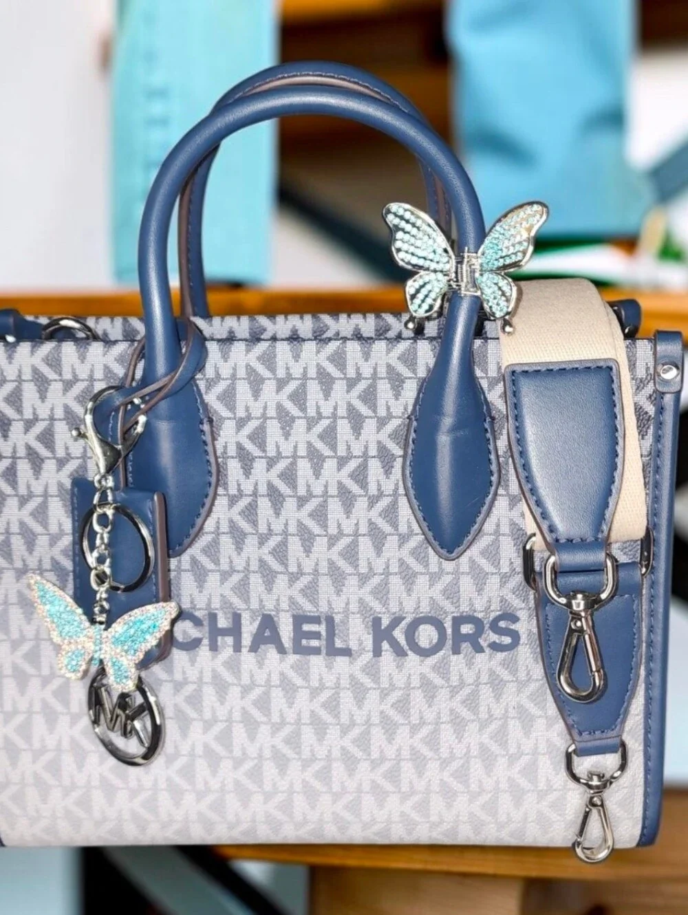 Michael Kors Mirella Small Ombré Signature Logo Crossbody Bag